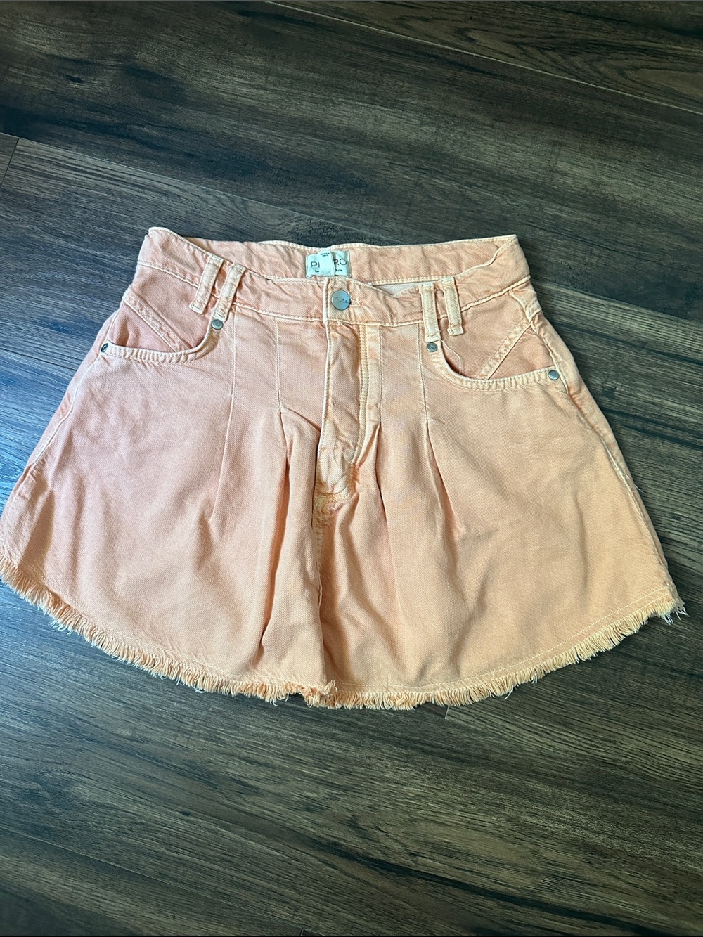 Pilcro Peach Denim High-Rise Skirt